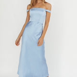 Cari Off-Shoulder Strap Maxi Dress Ice Blue