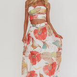 Simple Things A-Line Maxi Skirt Floral White