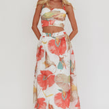 Simple Things A-Line Maxi Skirt Floral White
