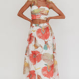 Simple Things A-Line Maxi Skirt Floral White
