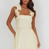 Glow Lettuce Edge Strap Mini Dress Butter
