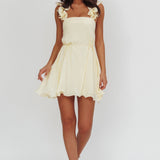 Glow Lettuce Edge Strap Mini Dress Butter