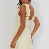 Glow Lettuce Edge Strap Mini Dress Butter