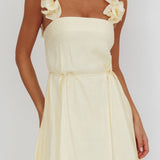 Glow Lettuce Edge Strap Mini Dress Butter