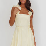 Glow Lettuce Edge Strap Mini Dress Butter