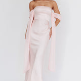 Odayah Draped Sleeve Maxi Dress Pink