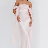 Odayah Draped Sleeve Maxi Dress Pink