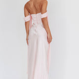 Odayah Draped Sleeve Maxi Dress Pink