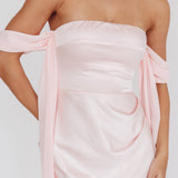 Odayah Draped Sleeve Maxi Dress Pink