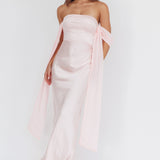 Odayah Draped Sleeve Maxi Dress Pink