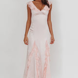 Zerai Ruffle Trimmed Maxi Dress Pink