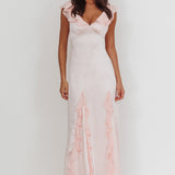 Zerai Ruffle Trimmed Maxi Dress Pink