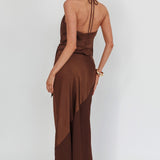 Easy Love Contrast Maxi Skirt Chocolate