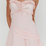 Dainty Frill Trim Mini Dress Pink