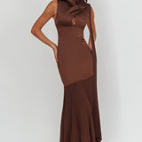 Meliza Keyhole Bust Maxi Dress Chocolate