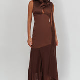 Meliza Keyhole Bust Maxi Dress Chocolate