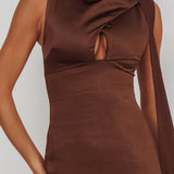 Meliza Keyhole Bust Maxi Dress Chocolate