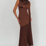Meliza Keyhole Bust Maxi Dress Chocolate