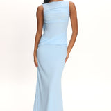Carri Twist Waist Maxi Dress Ice Blue