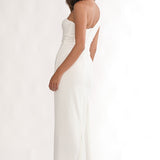 Verra One-Shoulder Sash Maxi Dress White