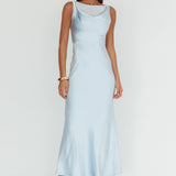 Venus Rising Sleeveless Cowl Neck Maxi Dress Blue