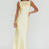 Venus Rising Sleeveless Cowl Neck Maxi Dress Butter