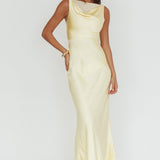 Venus Rising Sleeveless Cowl Neck Maxi Dress Butter