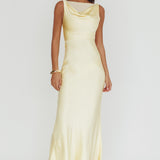 Venus Rising Sleeveless Cowl Neck Maxi Dress Butter