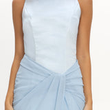 Amelisse Sheer Waist Wrap Maxi Dress Ice Blue