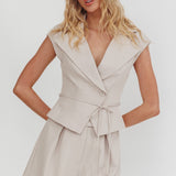 Galisse Wide Leg Shorts Cream