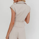 Galisse Wide Leg Shorts Cream
