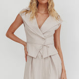 Galisse Wide Leg Shorts Cream