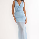Clarisa Twist Waist Maxi Dress Blue