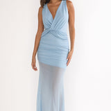 Clarisa Twist Waist Maxi Dress Blue