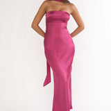 Lior Detachable Shoulder Maxi Dress Burgundy