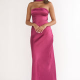 Lior Detachable Shoulder Maxi Dress Burgundy