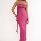 Lior Detachable Shoulder Maxi Dress Burgundy