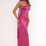 Lior Detachable Shoulder Maxi Dress Burgundy