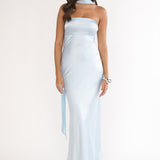 Lior Detachable Shoulder Maxi Dress Blue