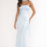 Lior Detachable Shoulder Maxi Dress Blue