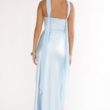 Lior Detachable Shoulder Maxi Dress Blue