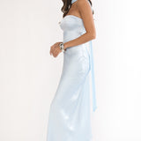 Lior Detachable Shoulder Maxi Dress Blue
