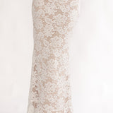 Kelina Ruffle Hem Lace Maxi Skirt White