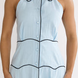 Teagun Collared Button Maxi Dress Blue