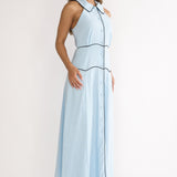 Teagun Collared Button Maxi Dress Blue