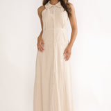 Teagun Collared Button Maxi Dress Stone