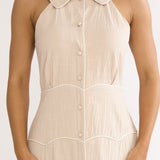 Teagun Collared Button Maxi Dress Stone
