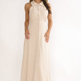 Teagun Collared Button Maxi Dress Stone