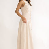 Teagun Collared Button Maxi Dress Stone