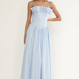 Pailin Frill Bust Maxi Dress Blue